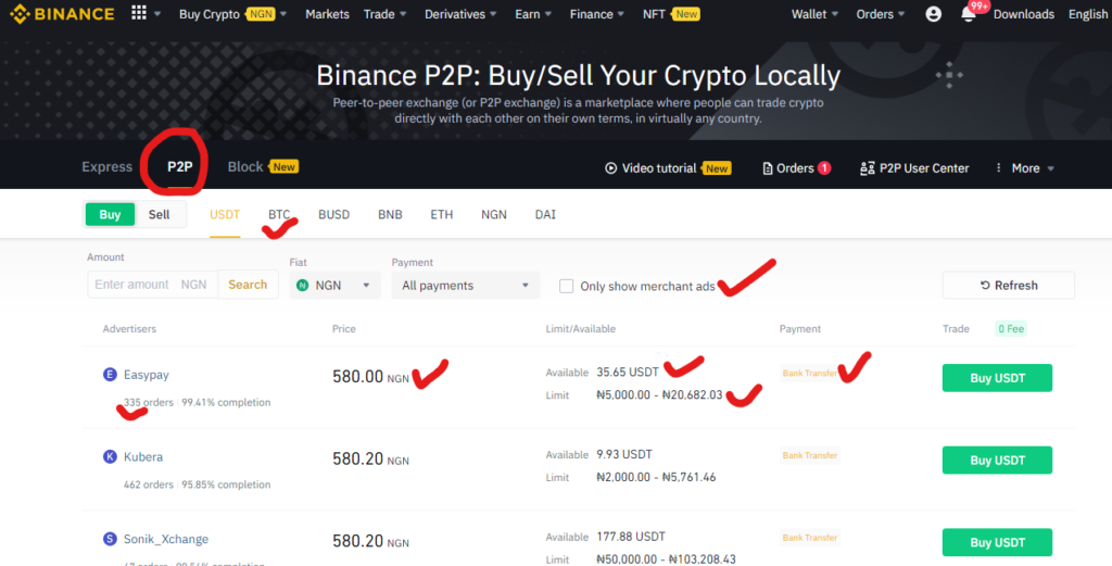 Binance p2p trading